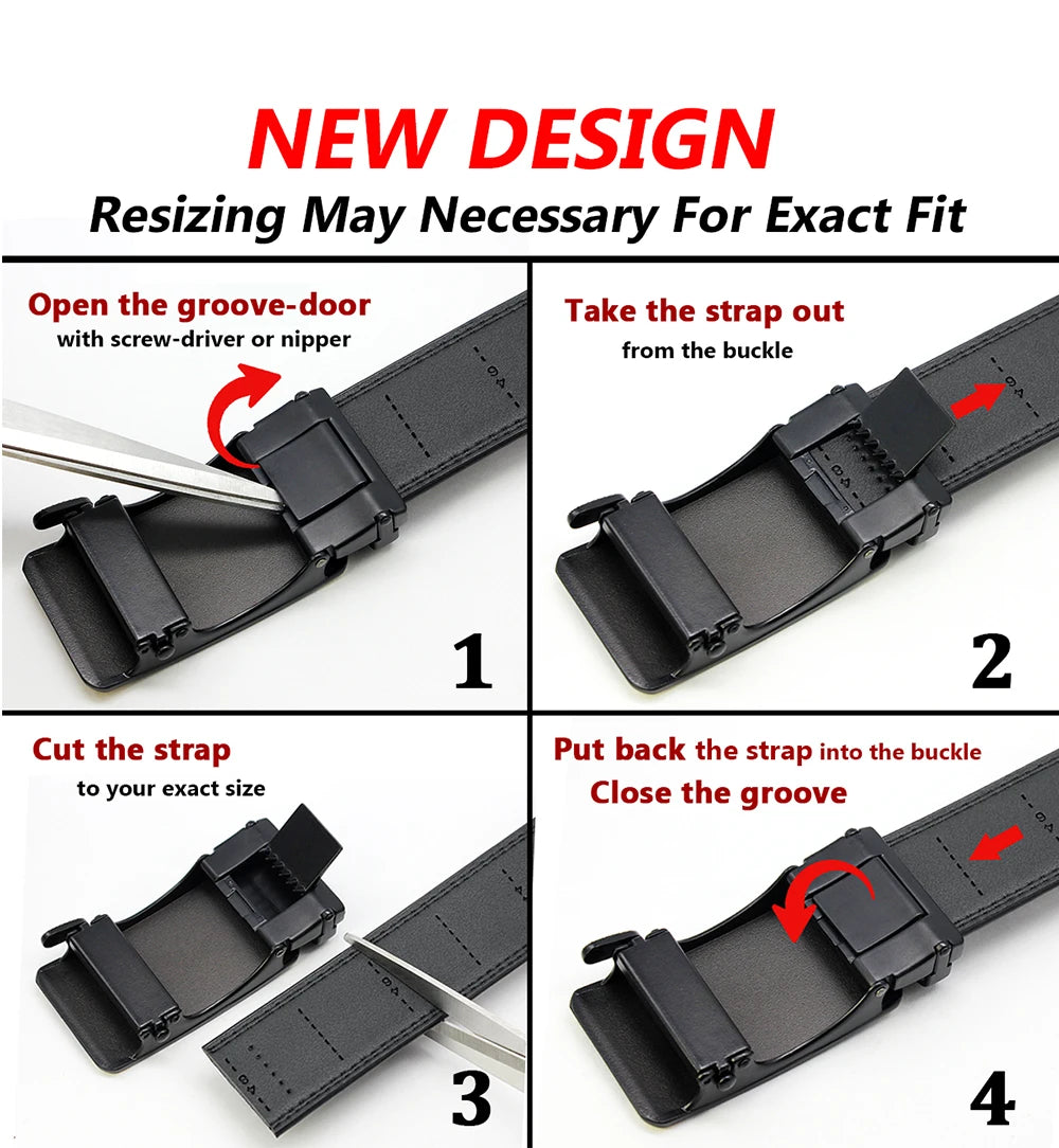 Herren Automatik Ledergürtel – Echtleder Gürtel für Stil und Komfort