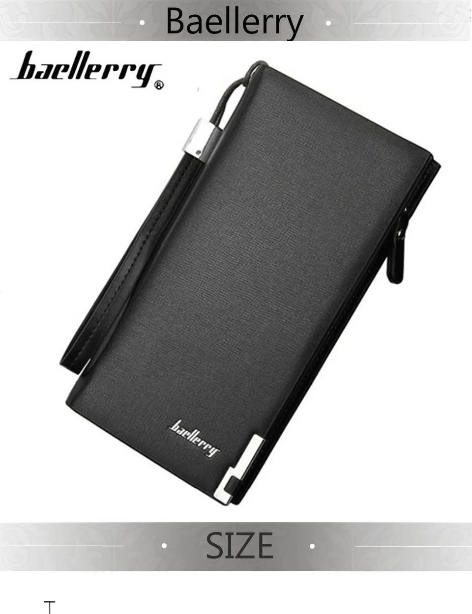 Baellerry New Men Long Wallets Big Capacity Coin Pocket Zipper Male Purse Card Holder Business Wallet For Men