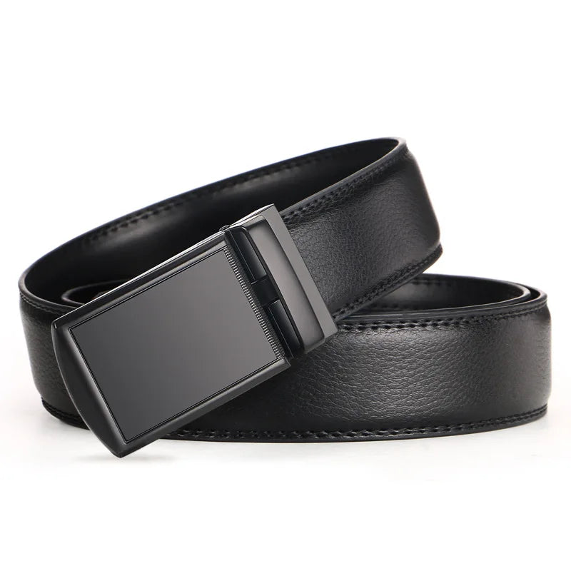 Men's leather belt set including black and brown belts with elegant buckles for formal and casual wear.