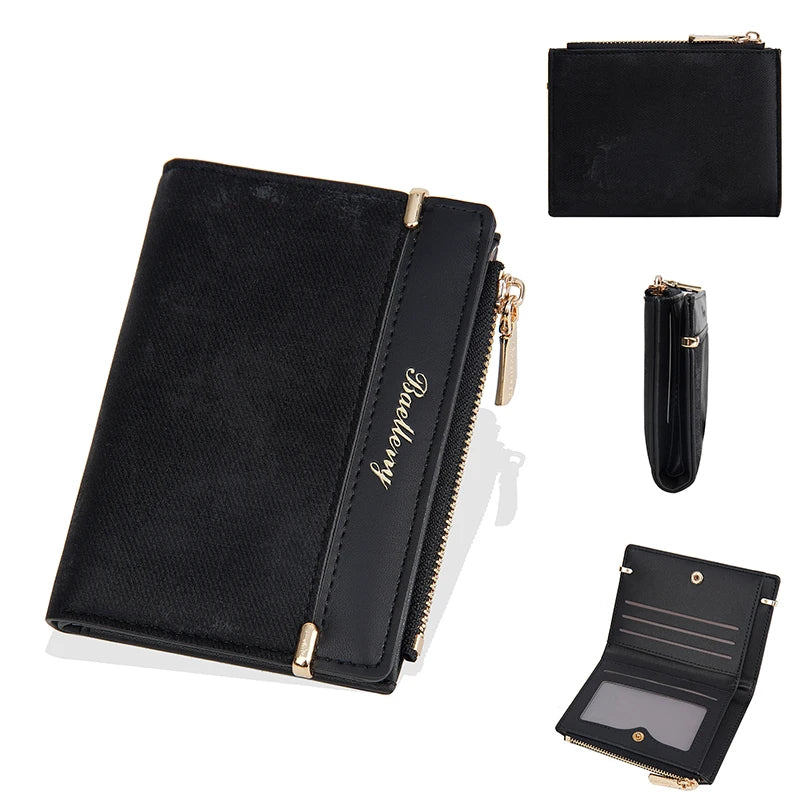 High-Quality Small Women's Wallet with Zipper Coin Pocket for Cash and Cards