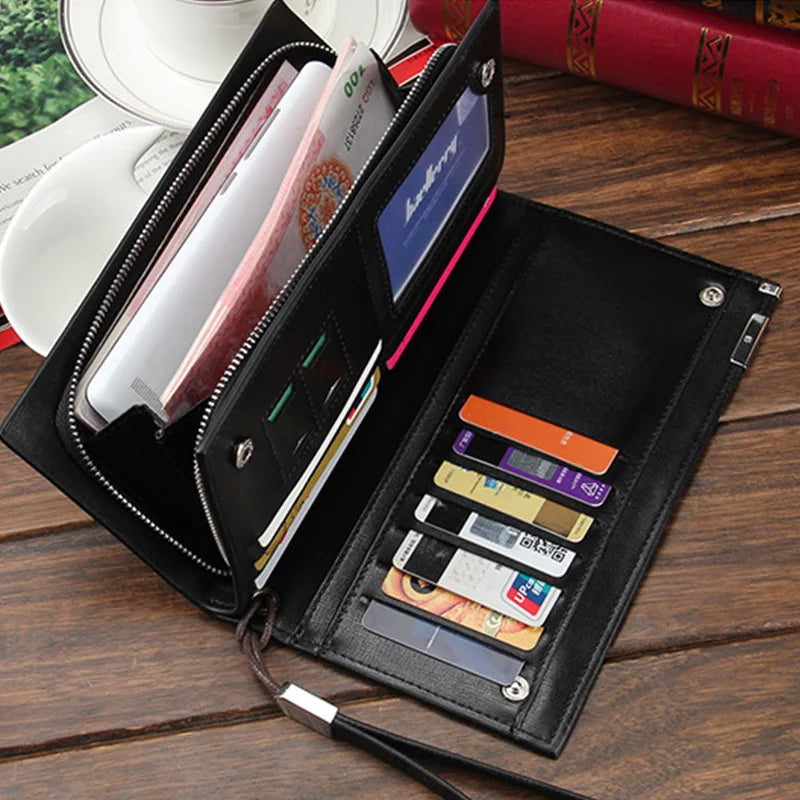 Baellerry New Men Long Wallets Big Capacity Coin Pocket Zipper Male Purse Card Holder Business Wallet For Men