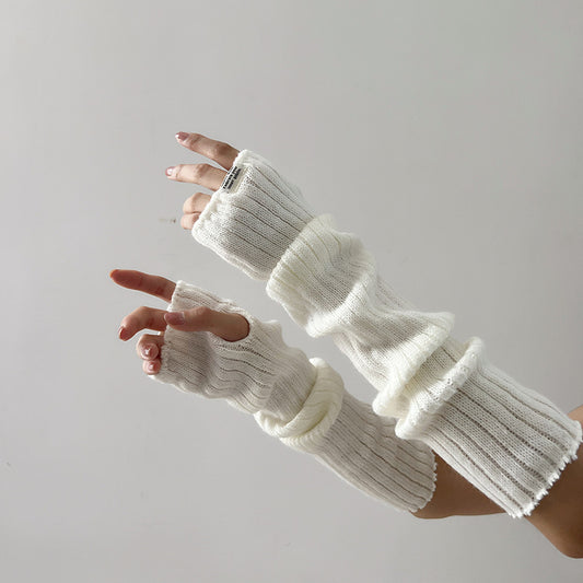 Knitted Pile Style Gloves Sleeve Finger Leakage