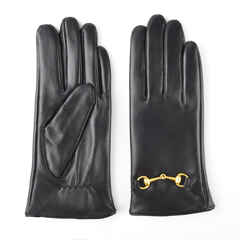 Winter Women's Warm Leather Gloves