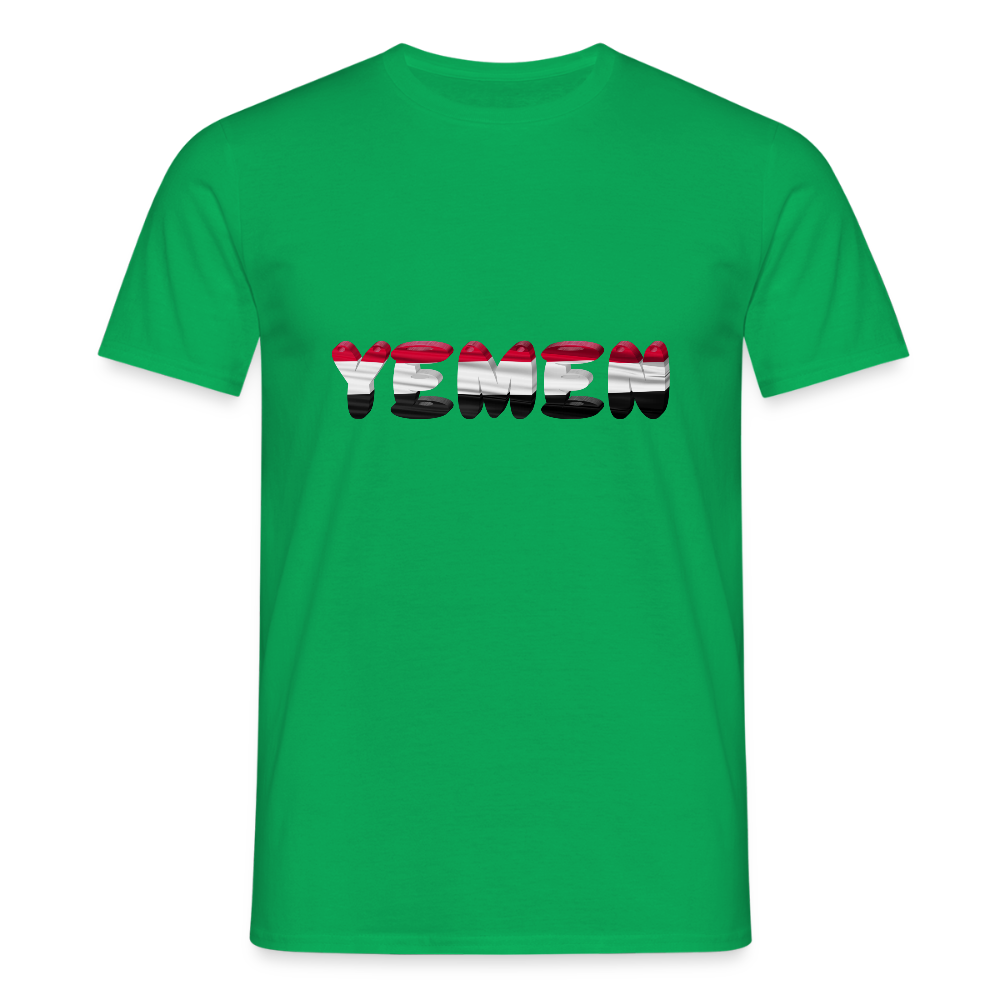 Männer Jemen T-Shirt mit wunderschönem Design und Flaggenfarben - kelly green
