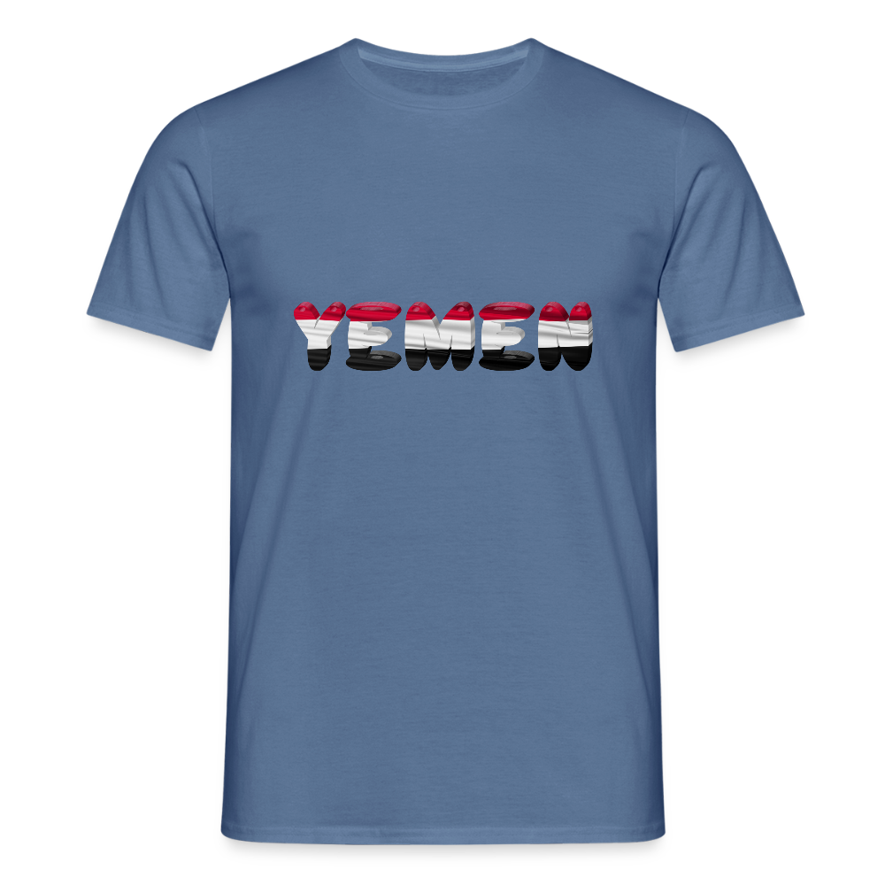 Männer Jemen T-Shirt mit wunderschönem Design und Flaggenfarben - dove blue 