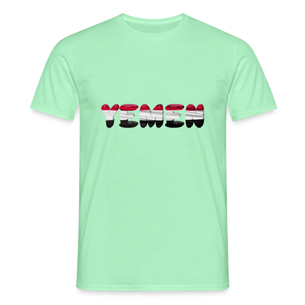 Männer Jemen T-Shirt mit wunderschönem Design und Flaggenfarben - mint green
