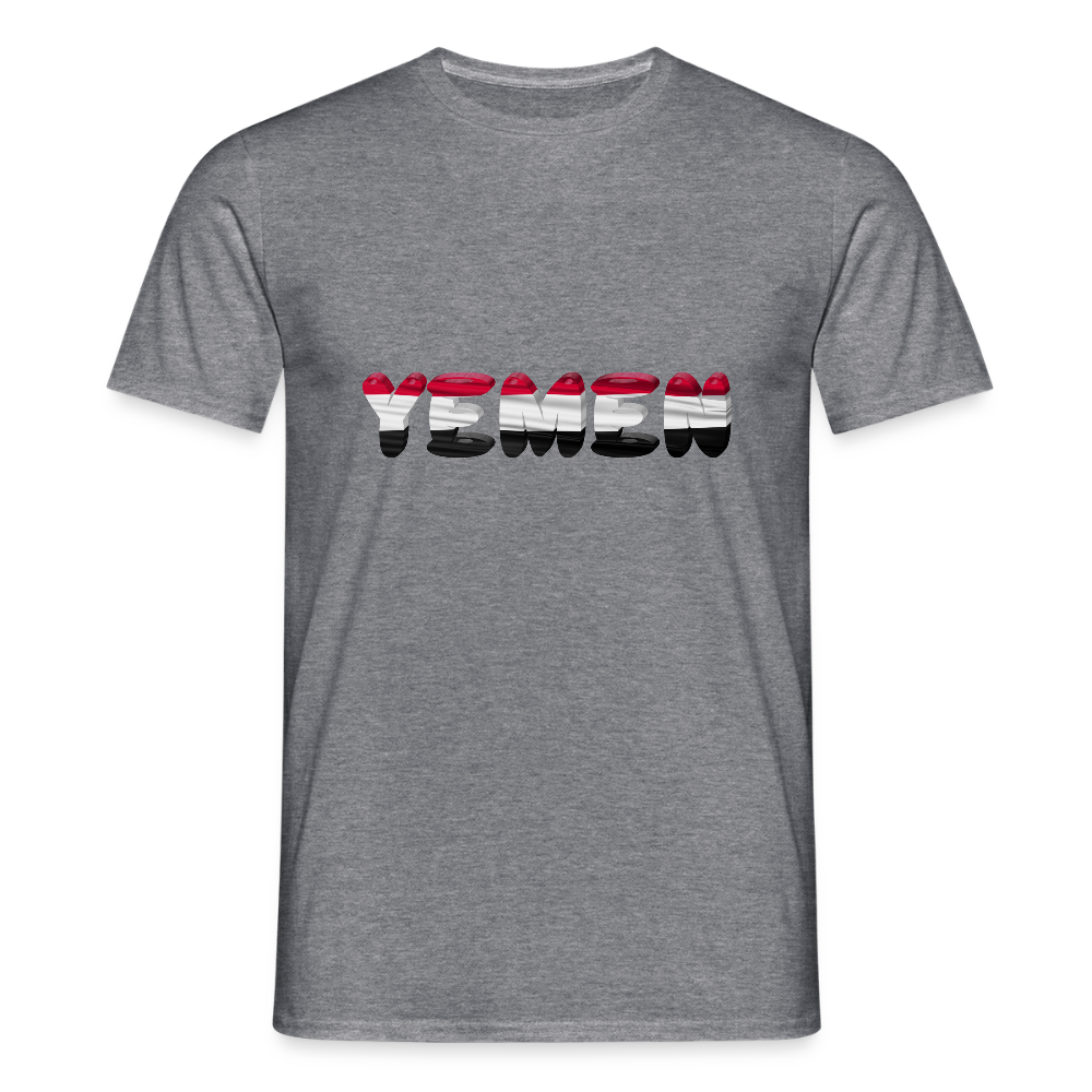 Männer Jemen T-Shirt mit wunderschönem Design und Flaggenfarben - graphite heather