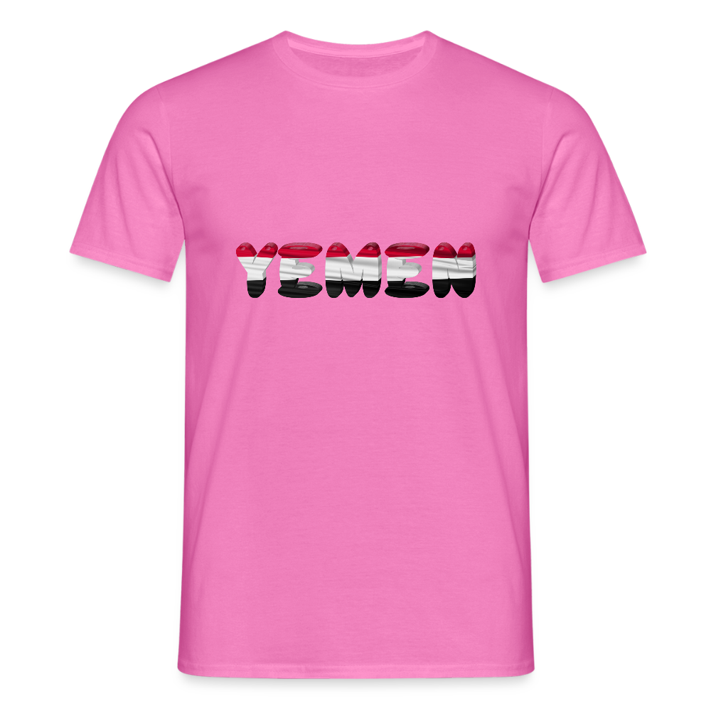 Männer Jemen T-Shirt mit wunderschönem Design und Flaggenfarben - pink