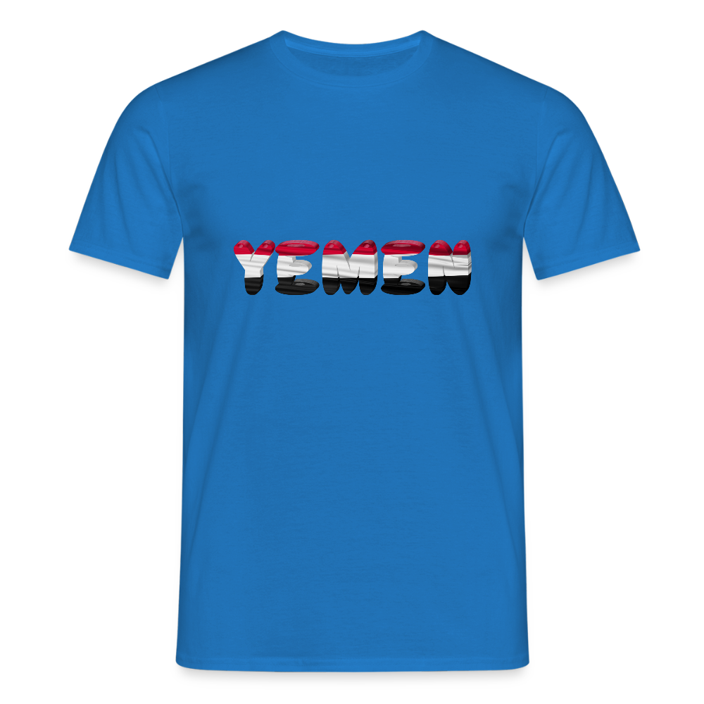 Männer Jemen T-Shirt mit wunderschönem Design und Flaggenfarben - royal blue