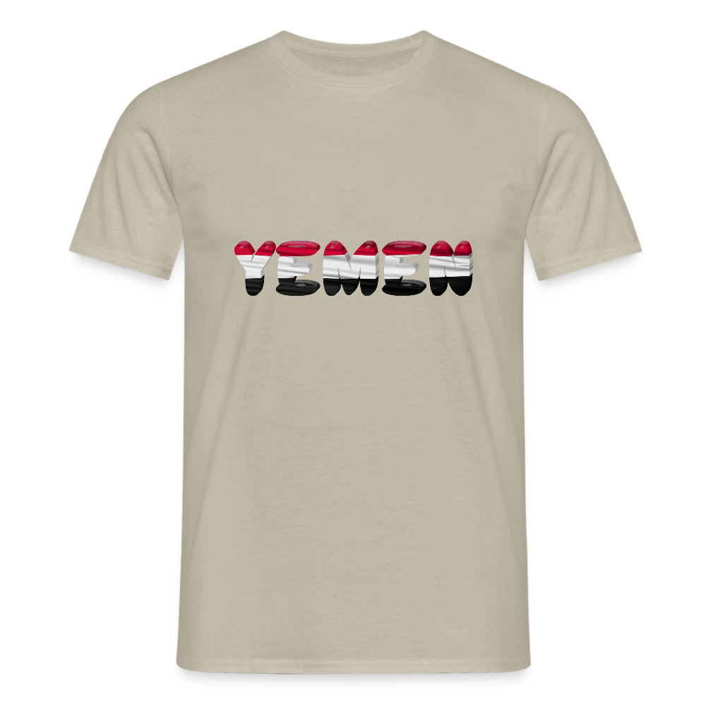Männer Jemen T-Shirt mit wunderschönem Design und Flaggenfarben - sand beige