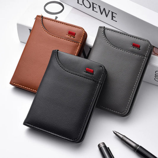 Stylish men's mini vertical wallet – ideal for holding credit cards and ID