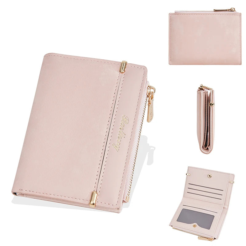 Baellerry Neue Damen-Geldbörsen mit Reißverschluss, Kartenfach, Münzfach, Luxus-Geldbörsen für Damen, hochwertiger Kartenhalter, Geldklammer