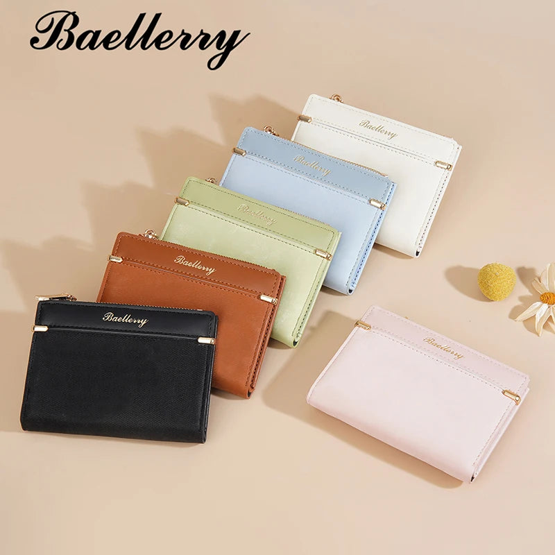 Baellerry Neue Damen-Geldbörsen mit Reißverschluss, Kartenfach, Münzfach, Luxus-Geldbörsen für Damen, hochwertiger Kartenhalter, Geldklammer