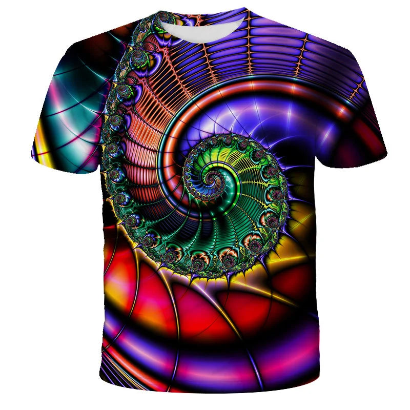 T-Shirt mit 3D-Digitaldruck, Kurzarm, Rundhalsausschnitt, lockerer Passform, Unisex, Freizeit-Top aus Polyesterfaser, modischer urbaner Stil