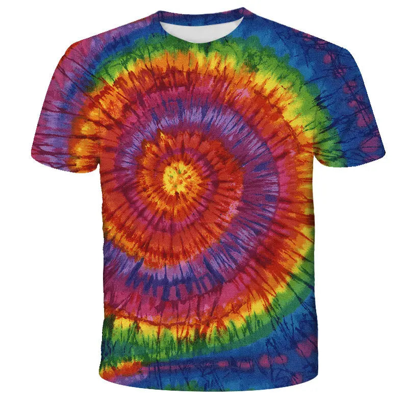 T-Shirt mit 3D-Digitaldruck, Kurzarm, Rundhalsausschnitt, lockerer Passform, Unisex, Freizeit-Top aus Polyesterfaser, modischer urbaner Stil