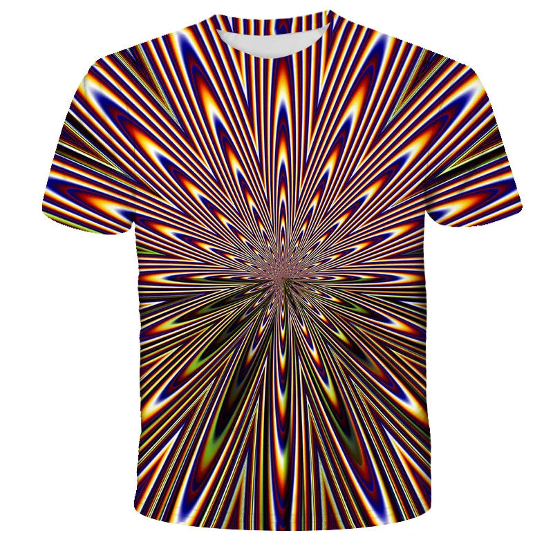 T-Shirt mit 3D-Digitaldruck, Kurzarm, Rundhalsausschnitt, lockerer Passform, Unisex, Freizeit-Top aus Polyesterfaser, modischer urbaner Stil