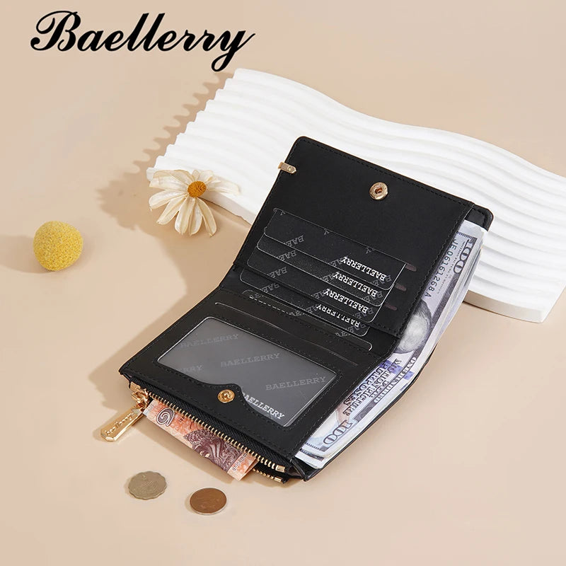Baellerry Neue Damen-Geldbörsen mit Reißverschluss, Kartenfach, Münzfach, Luxus-Geldbörsen für Damen, hochwertiger Kartenhalter, Geldklammer