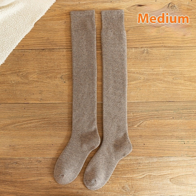 Cashmere Knee Socks Women's Long Tube Fleece-lined