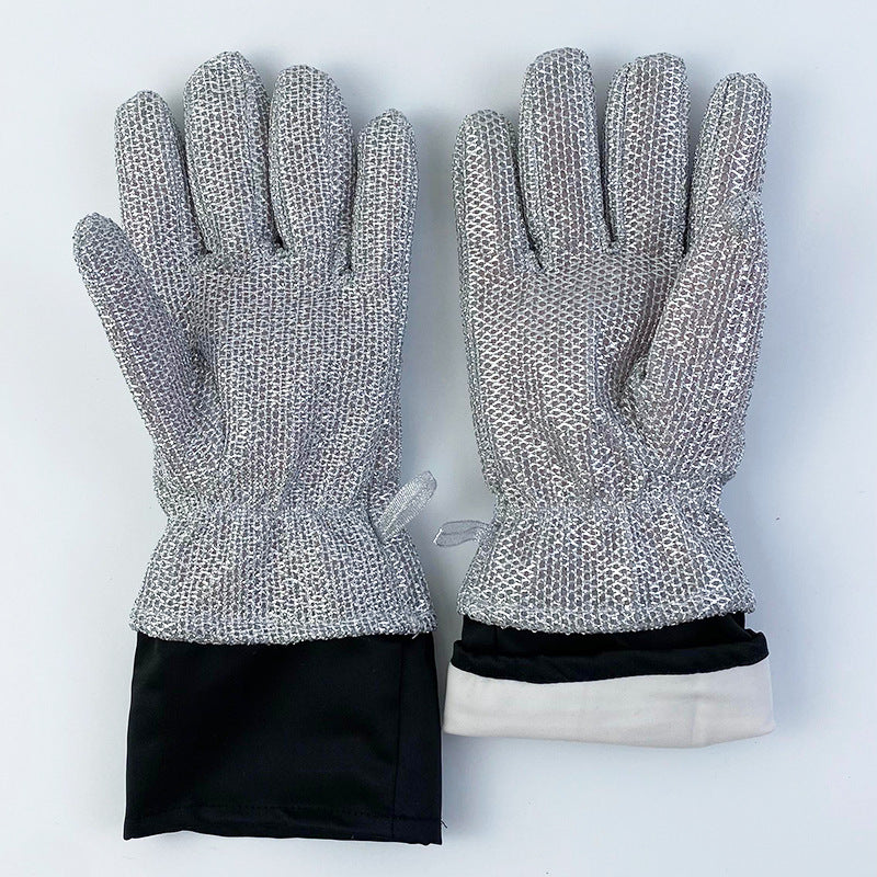 Durable Household Cleaning Silver Gloves