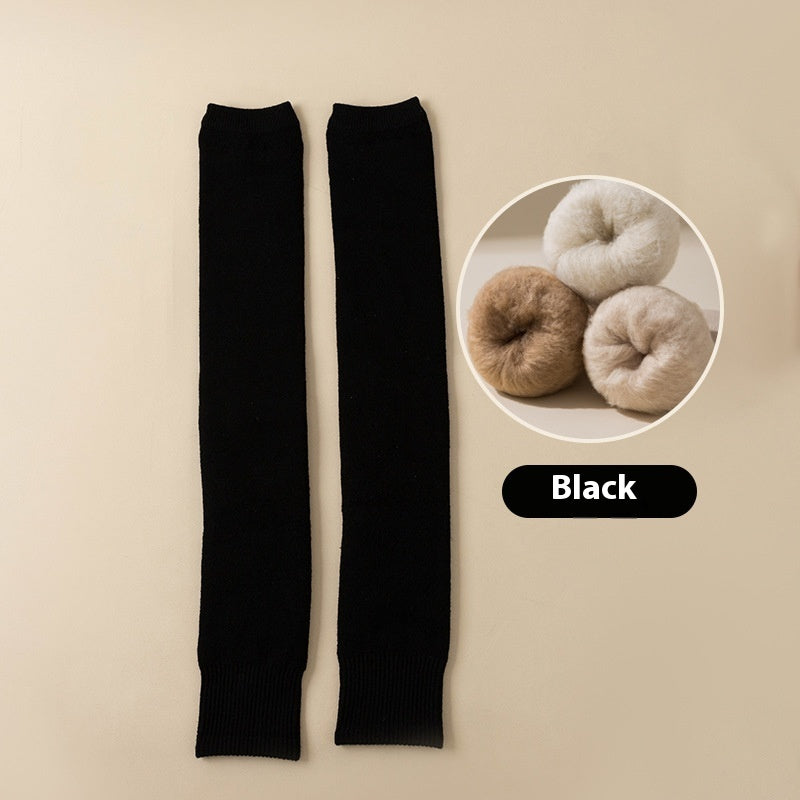 Cashmere Knee Socks Women's Long Tube Fleece-lined