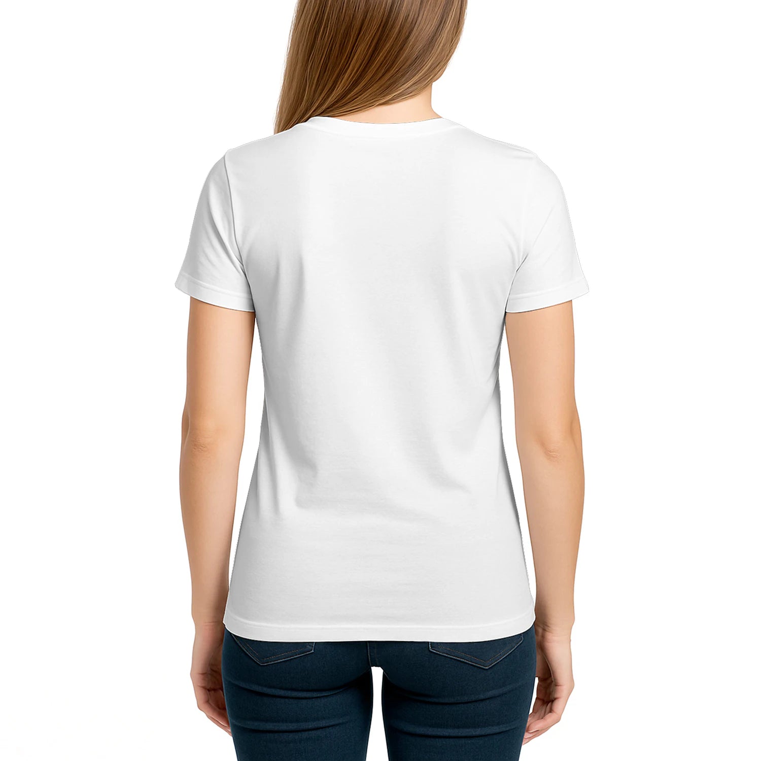 Minimalistisches weißes T-Shirt Rückseite Damen