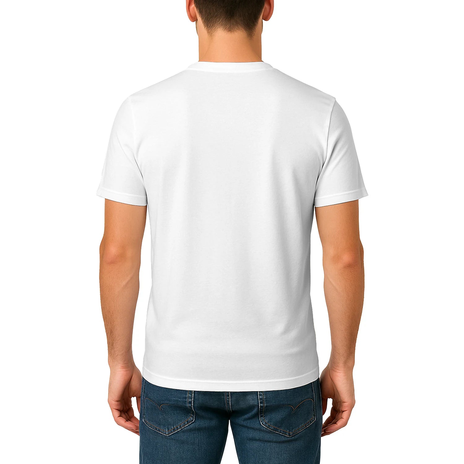 Minimalistisches weißes T-Shirt Rückseite